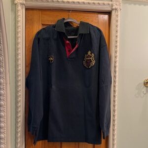 Polo by Ralph Lauren Navy sweatshirt with Red Placket and Gold Crest